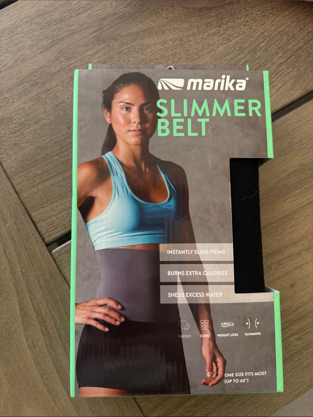 Marika Slimmer Belt - Black with Aqua Activewear Accent